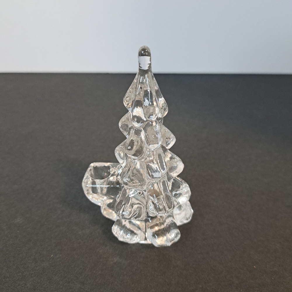 Vintage Biedermann & Sons Glass Christmas Tree Candle Holder Figurine - Picture 3 of 6